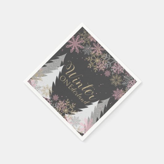 Winter Onederland Party Napkins erste Geburtstag Serviette (Ecke)