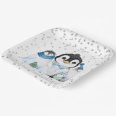 Winter Onederland Penguin Birthday Pappteller (Gewinkelt)