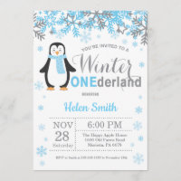 Winter Onederland Pinguin-Jungen-1. Geburtstag