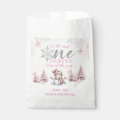 Winter ONEderland Pink Girl Weihnachten 1. Geburts Geschenktütchen (Vorderseite)