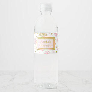 Winter Onederland Pink Gold Geburtstagsparty Favor Wasserflaschenetikett