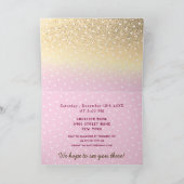 Winter Onederland Pink & Gold Glitzer 1. Geburtsta Einladung (Innenseite)