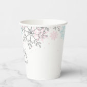 Winter Onederland Pink Silver Blue Snowflakes Pappbecher (Links)