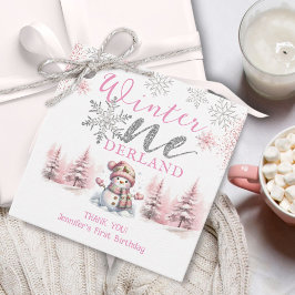 Winter Onederland Pink Silver Glitzer 1. Geburtsta Geschenkanhänger