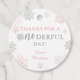 Winter Onederland Pink Silver Glitzer 1. Geburtsta Geschenkanhänger