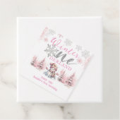 Winter Onederland Pink Silver Glitzer 1. Geburtsta Geschenkanhänger (Beispiel)