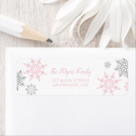 Winter Onederland Pink Silver Snowflake Label