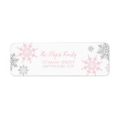 Winter Onederland Pink Silver Snowflake Label (Vorne)