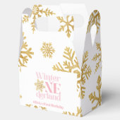Winter Onederland Pink Snowflake 1. Geburtstag Geschenkschachtel (Geöffnet)
