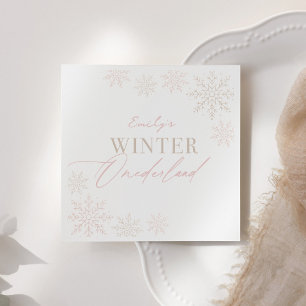 Winter Onederland Pink Snowflake 1. Geburtstag Serviette