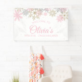 Winter Onederland Pink und Gold Willkommens-Banner Banner (Insitu)