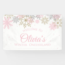 Winter Onederland Pink und Gold Willkommens-Banner Banner