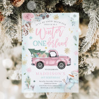 Winter ONEderland Pink Winter Truck Snowman Party