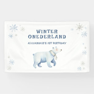Winter Onederland Polar Bear 1. Geburtstag Banner