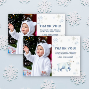 Winter Onederland Polar Bear Geburtstag Vielen Dan Dankeskarte