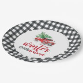 Winter Onederland Red Truck Erster Geburtstag Pappteller (Schrägansicht)