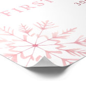 Winter Onederland Rosa Schleife 1. Geburtstags-Wil Poster (Ecke)
