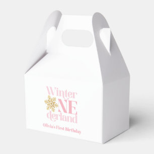 Winter Onederland Rosa Schneeblume 1. Geburtstag Geschenkschachtel