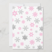 Winter Onederland | Rosa Schneeflocke 1. Geburtsta Einladung (Rückseite)