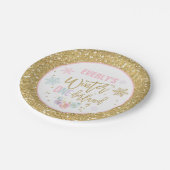 Winter ONEderland Rosa und GoldPappteller Pappteller (Schrägansicht)