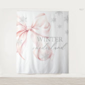 Winter-Onederland-Rosabogen-Hintergrund Wandteppich (Vorderseite)