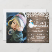 Winter Onederland Rustic Snowman Boy 1. Geburtstag