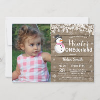 Winter Onederland Rustic Snowman Girl 1. Geburtsta