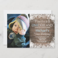 Winter Onederland Rustikaler Junge 1. Geburtstag F