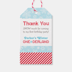 Winter ONEderland Schnee Viel Candy Stripe Geschenkanhänger