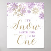 Winter Onederland Schnee viel Spaß, ein Zeichen zu Poster (Vorne)