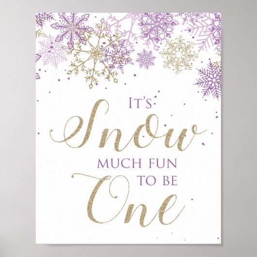 Winter Onederland Schnee viel Spaß, ein Zeichen zu Poster (Vorne)