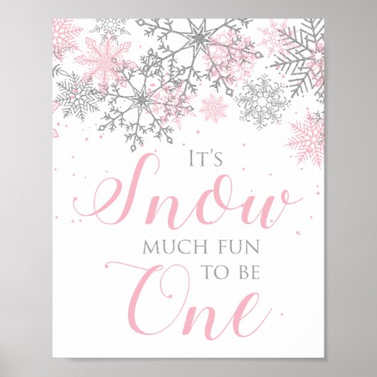 Winter Onederland Schnee viel Spaß, ein Zeichen zu Poster (Vorne)