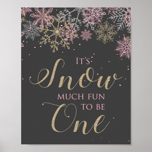 Winter Onederland Schnee viel Spaß, ein Zeichen zu Poster (Vorne)