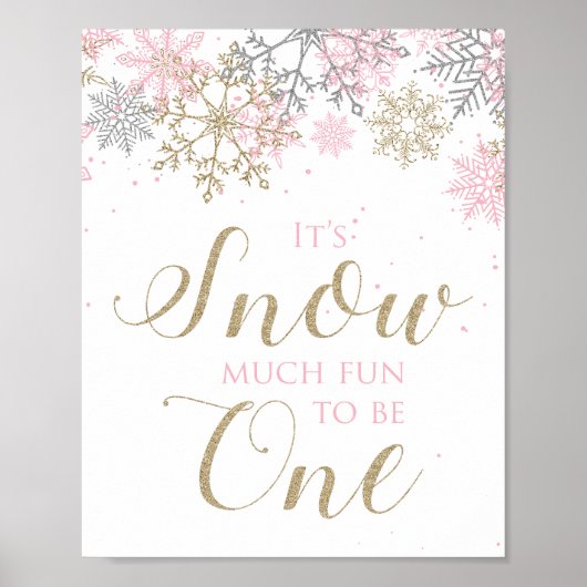 Winter Onederland Schnee viel Spaß, ein Zeichen zu Poster (Vorne)