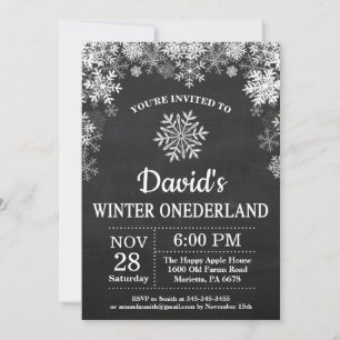 Winter Onederland-Schneeflocke 1. Geburtstag Einladung