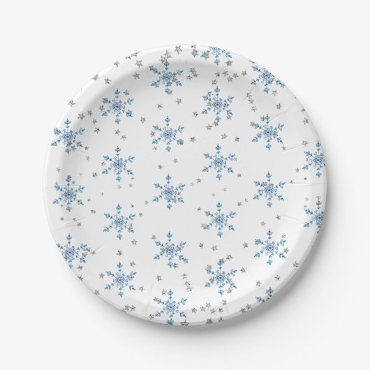 Winter Onederland-Schneeflocke Pappteller (Vorderseite)