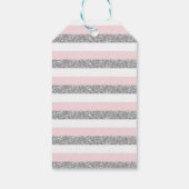 Winter ONEderland Schneeflocken Rosa Silberner Geb Geschenkanhänger (Rückseite)