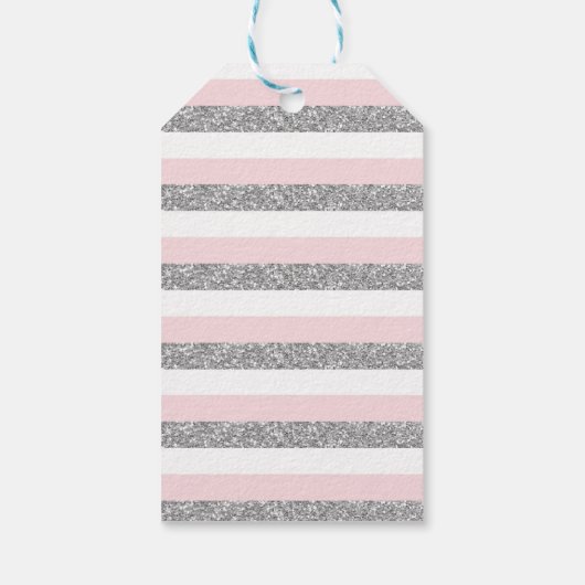 Winter ONEderland Schneeflocken Rosa Silberner Geb Geschenkanhänger (Rückseite)