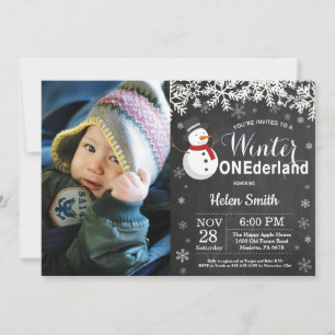 Winter Onederland Schneemann 1. Geburtstag Einladung