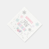 Winter ONEderland Silver Geburtstagsparty Napkin Serviette (Ecke)