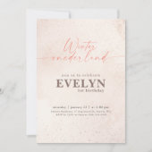 Winter Onederland Silver Glitter Baby 1st Birthday Einladung (Vorderseite)