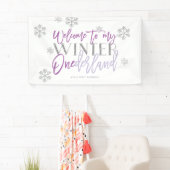 Winter ONEderland Silver Glitzer Begrüßungszeichen Banner (Insitu)