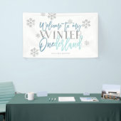 Winter ONEderland Silver Glitzer Blue Begrüßungsze Banner (Messeveranstaltung)