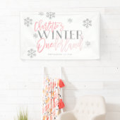 Winter ONEderland Silver Glitzer Pink CUSTOM Banner (Insitu)