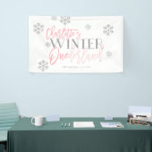Winter ONEderland Silver Glitzer Pink CUSTOM Banner (Messeveranstaltung)