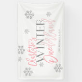 Winter ONEderland Silver Glitzer Pink CUSTOM Banner (Vertikal)