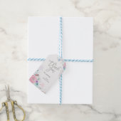 Winter ONEderland Silver Glitzer Rosa Blumengesche Geschenkanhänger (Mit Garn)