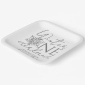 Winter ONEderland | Silver Minimalistisch 1. Gebur Pappteller (Gewinkelt)