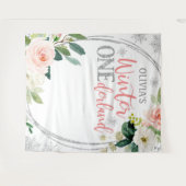 Winter ONEderland Silver Pink Floral Hintergrund Wandteppich (Vorderseite (Horizontal))