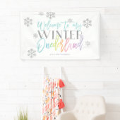 Winter ONEderland Silver Rainbow Begrüßungszeichen Banner (Insitu)